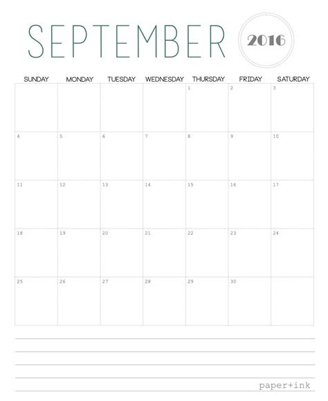  free printable september calendar