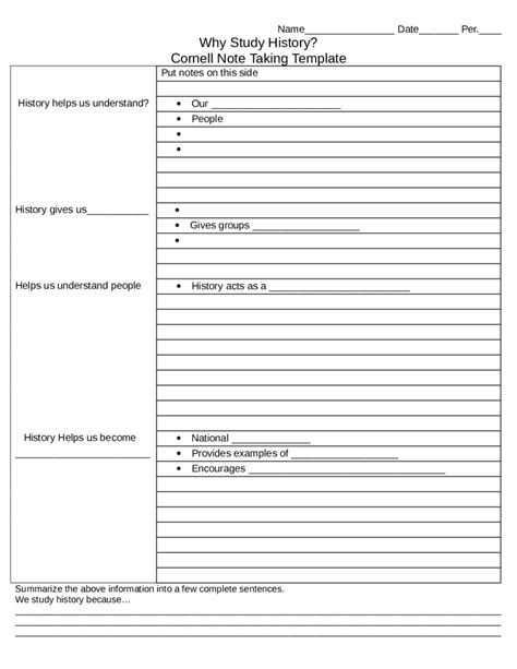 2020 Cornell Notes Template - Fillable, Printable PDF