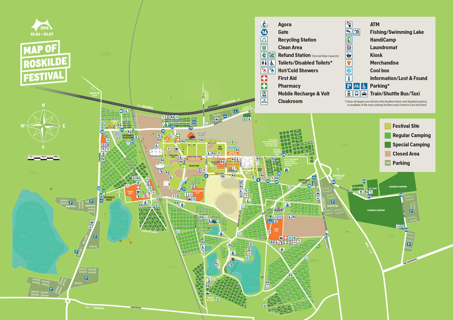 Roskilde Festival Kort Over Indgange Roskilde Festival Kort 2016 – Oversigtskort   Roskilde Festival  Roskilde Festival Kort Over Indgange