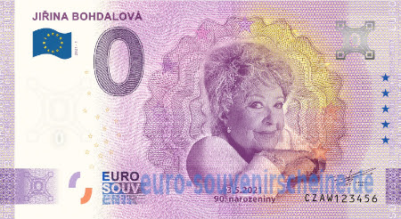0 Euro Collector Banknotes Czaw 2021 1 Jirina Bohdalova