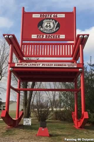 We may earn commission on some o. World's Largest Route 66 Rocking Chair, Fanning, Missouri