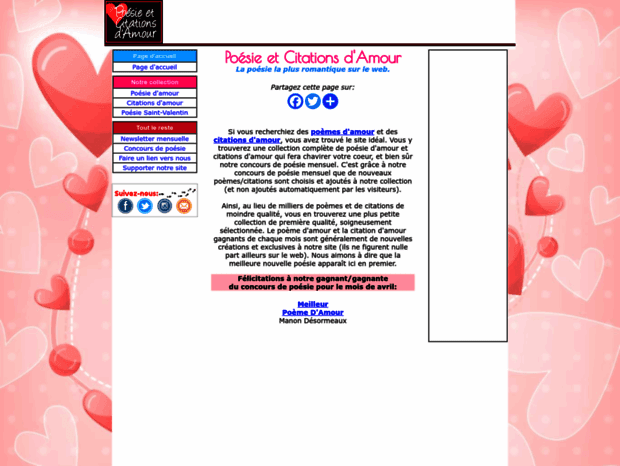 Bienvenue Au Poesieetcitationsdamour Com Page Poesie Et Citations D Amour Les Meilleurs Poemes D Amour