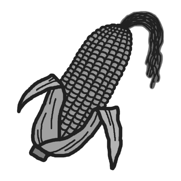 とうもろこし モノクロ 野菜 食べ物 無料イラスト素材