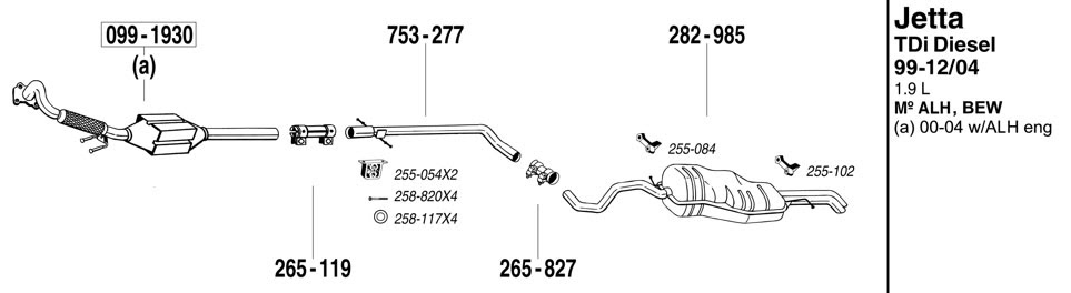 Jetta Exhaust System Parts At Evwparts