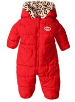 Steve Madden Baby Girls Red Heart Pockets Puffer Pram Snowsuit 6-9 Months