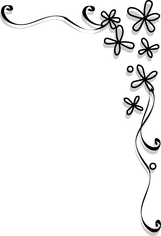 枠 飾り枠 飾り罫 飾り線 おしゃれな小花のデザイン 無料イラスト素材