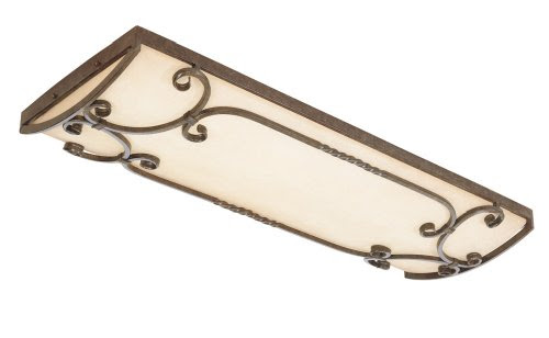 World Imports Lighting 7204-35 Fluorescent Bristol Linear Flush Mount Fixture, Antique Oak