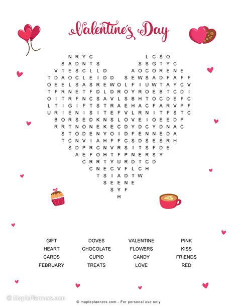 This free printable valentine's day word search puzzle is a fun and educational activity. valentines day word search free printable word search for kids