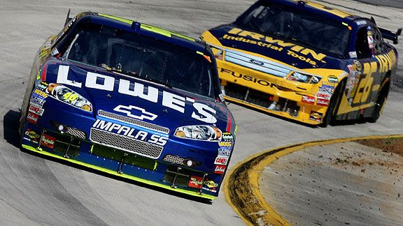 jimmie johnson photos. Johnson moved Hamlin aside