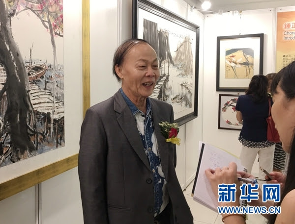 马来西亚著名华裔画家钟正川水墨画展在吉隆坡举行 马来西亚 钟正川 新华网 新浪新闻
