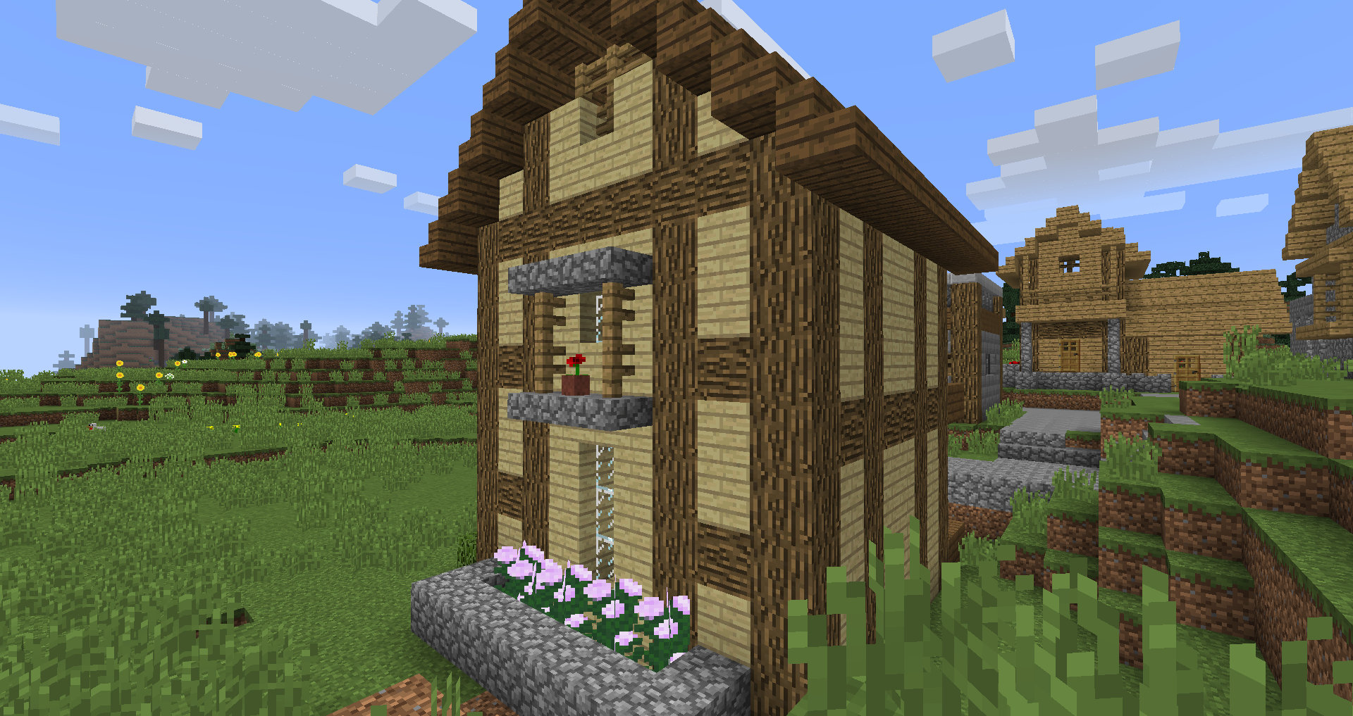 村に洋風の家を建てる 道を整備 マインクラフト Minebox