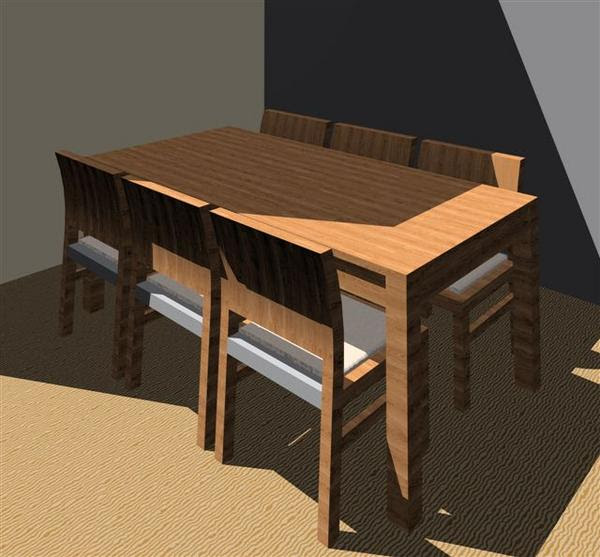 RevitCity.com | Object | dining table and chairs