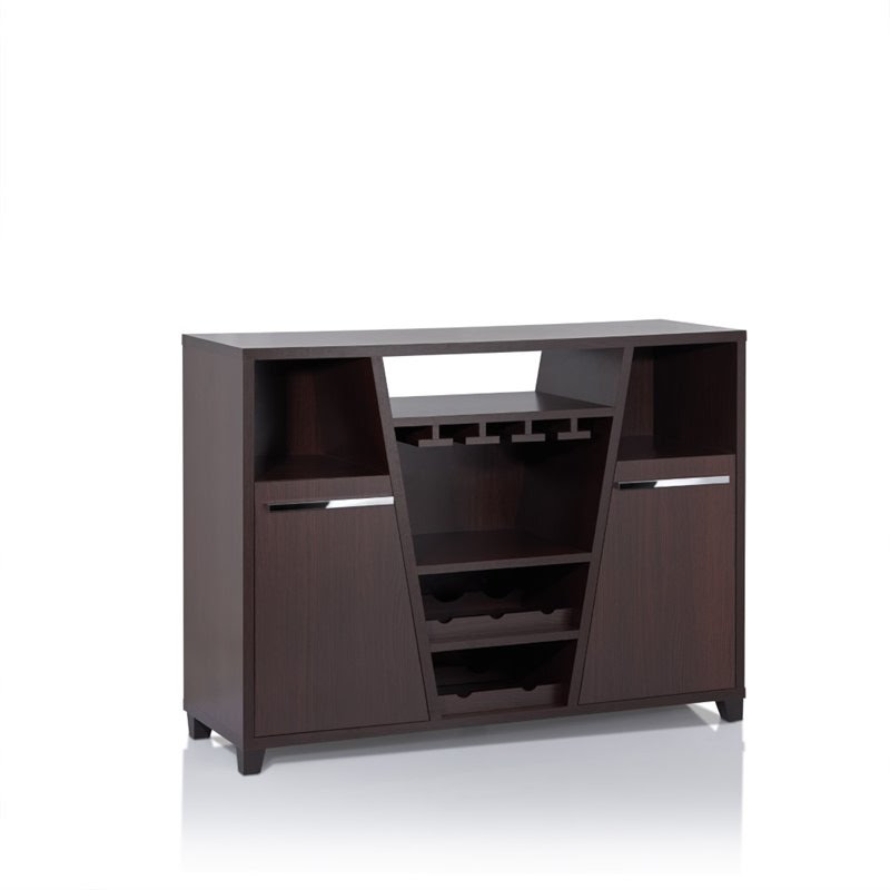 Furniture of America Luntex Wine Rack Buffet in Espresso