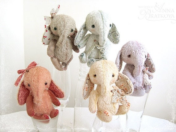 elephant toys by Zverrriki multiple color teddy elephants for children