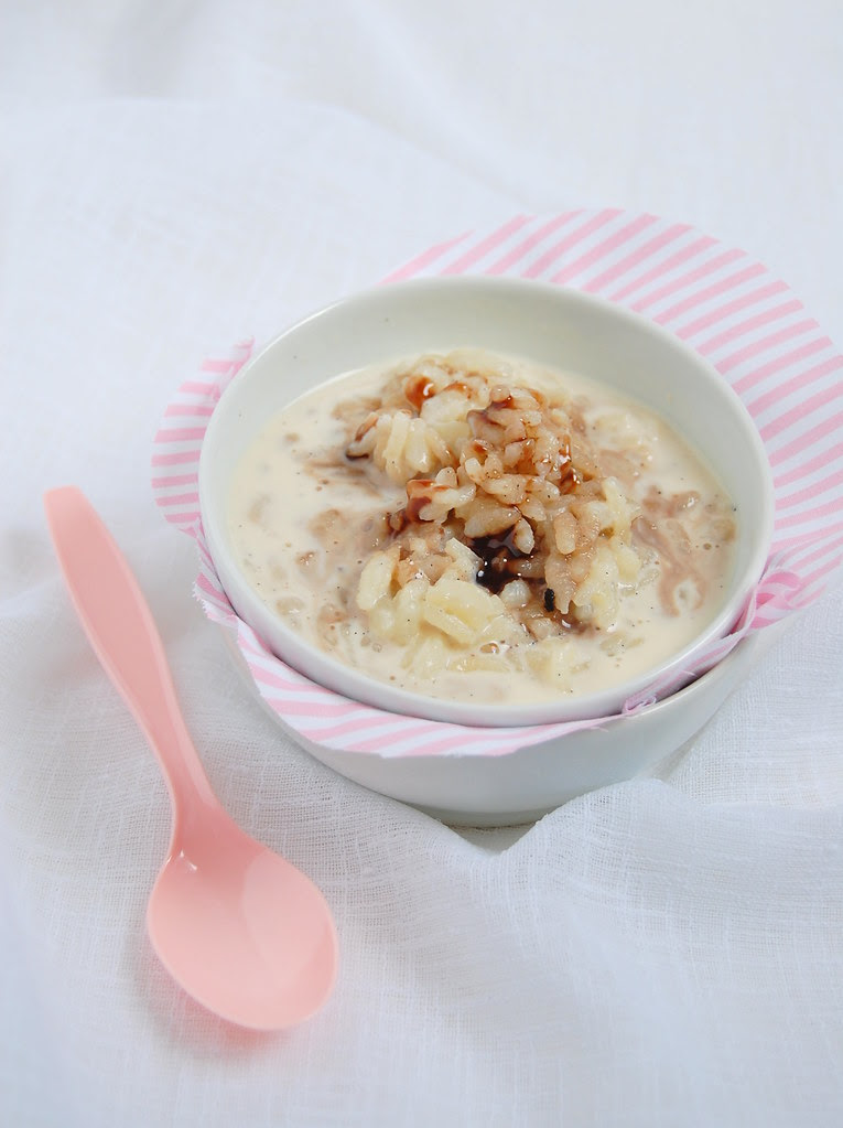 Vanilla rice pudding with Port syrup / Arroz doce com baunilha e caldinha de Porto