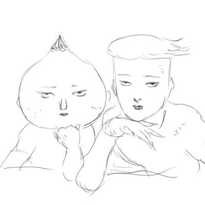 天野喜孝の画風を真似てちびまる子ちゃんのキャラなどを描いた人