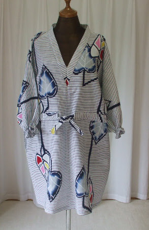 三角衿がポイントの浴衣チュニックの作り方 古布和布と着物リメイクの楽しみ方