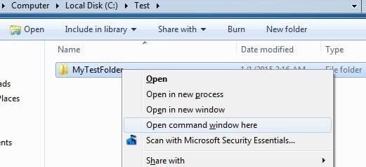 open command window