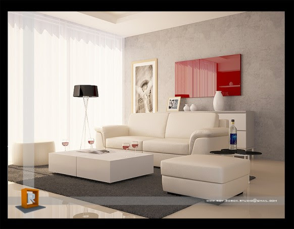living room Luxury and Modern Living Room Red Interior Design 