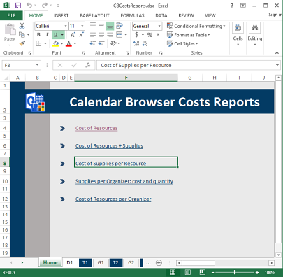 Calendar Browser ribbon group