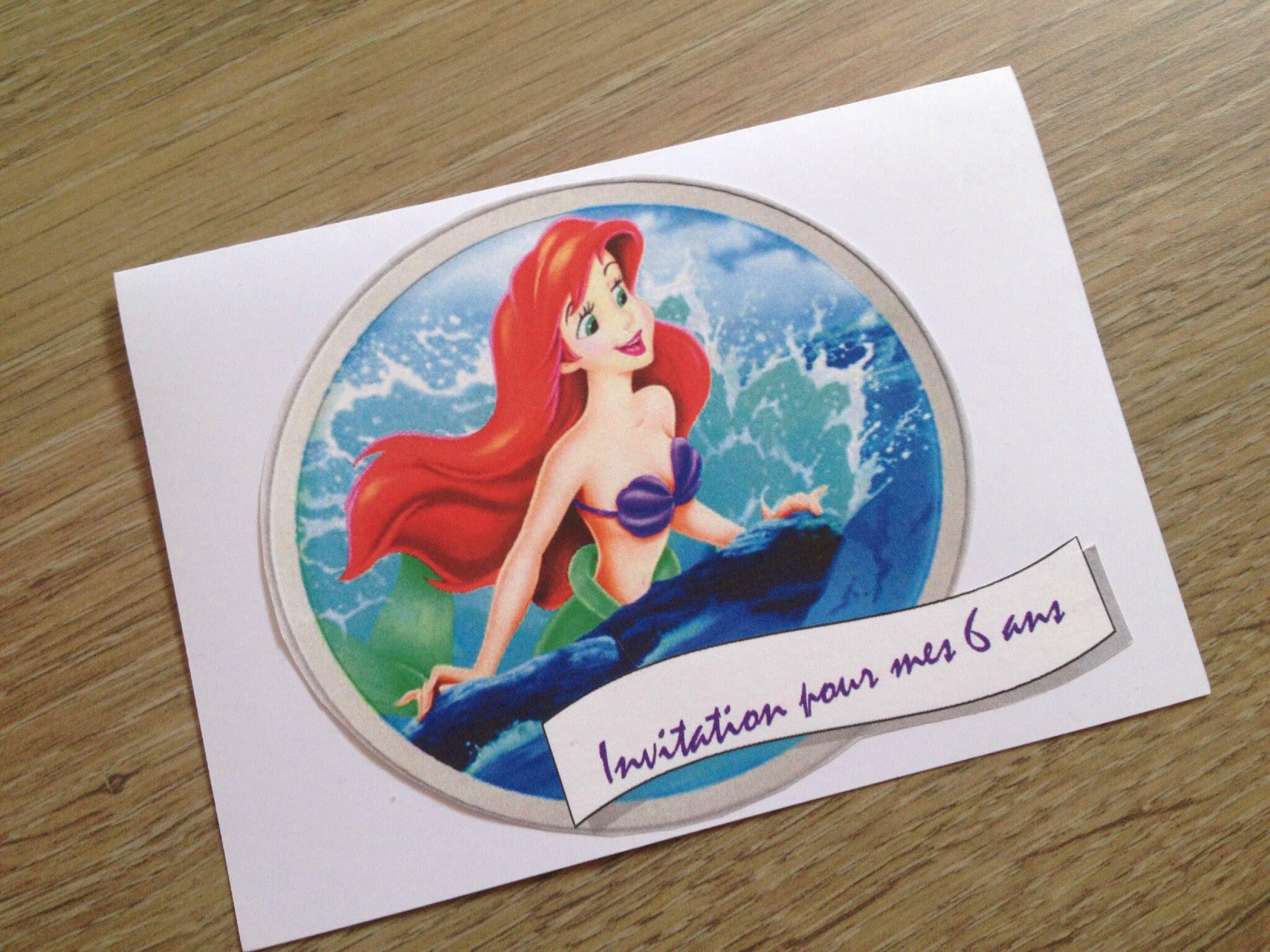 Un Petit Cadeau Invitation Et Toppers Ariel Fabrique Maison Handmade By Anna