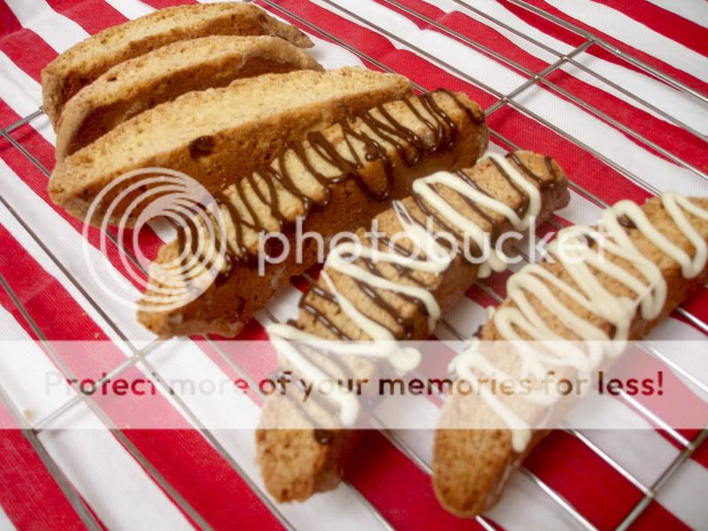 Chocolate Drizzle Banana Biscotti
