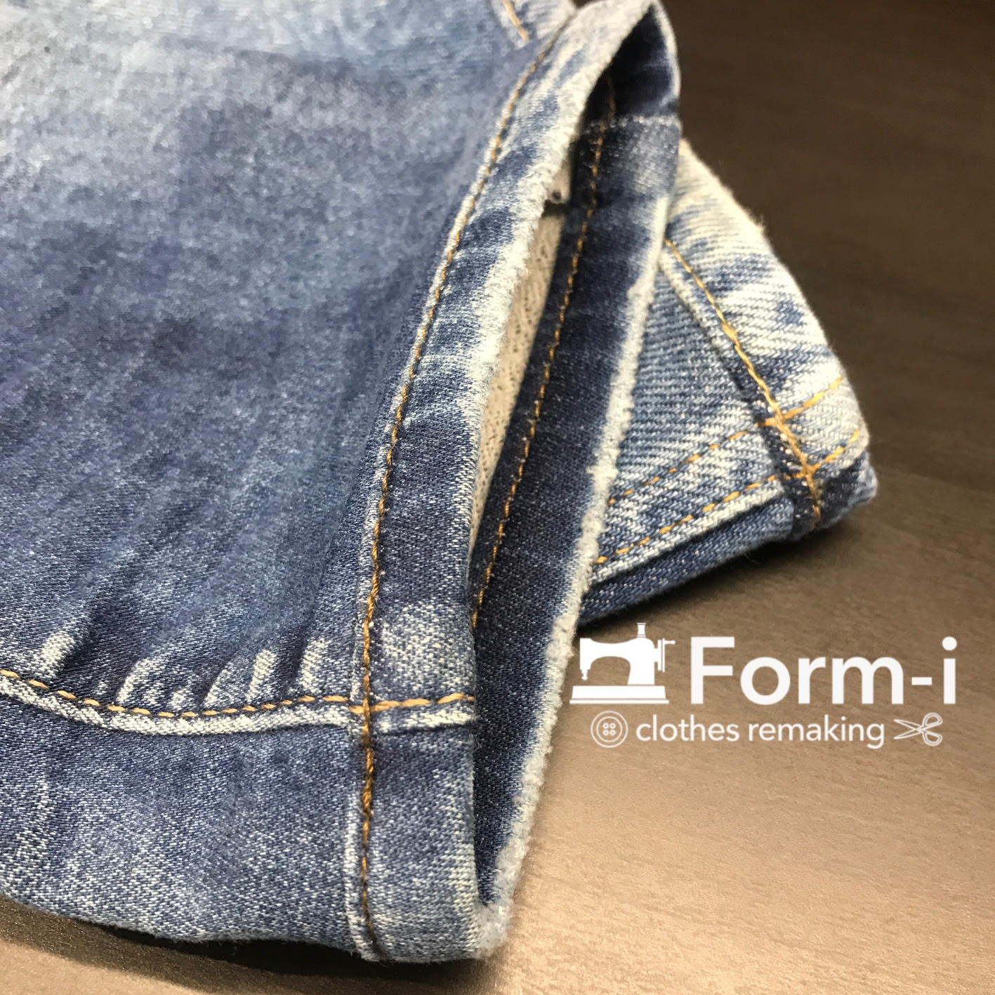 こだわりデニムのお直し 裾残し加工 Form I Cordonnier Ginza Six