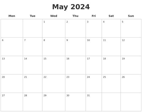 Free may 2024 calendar templates that are printable, downloadable, fillable, and editable. may 2024 blank calendar pages
