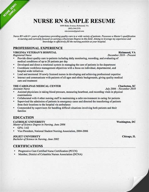 nursing resume sample writing guide resume genius