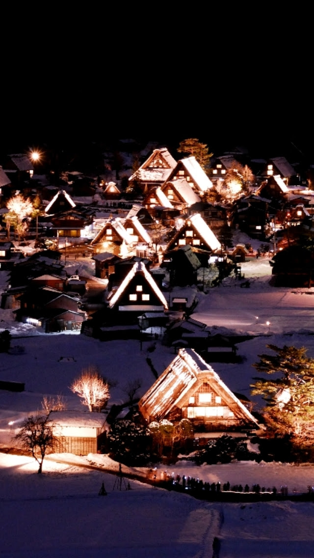 壁紙 白川郷の風景のスマホ壁紙640x1136 Shirakawago P04 Jpg 壁紙box
