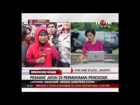 Here's the video seconds after the Hercules C-130 crashed in the field, North Sumatra