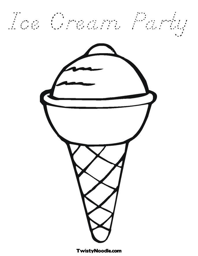 Ice Cream Sundae Coloring Page - Coloring Home