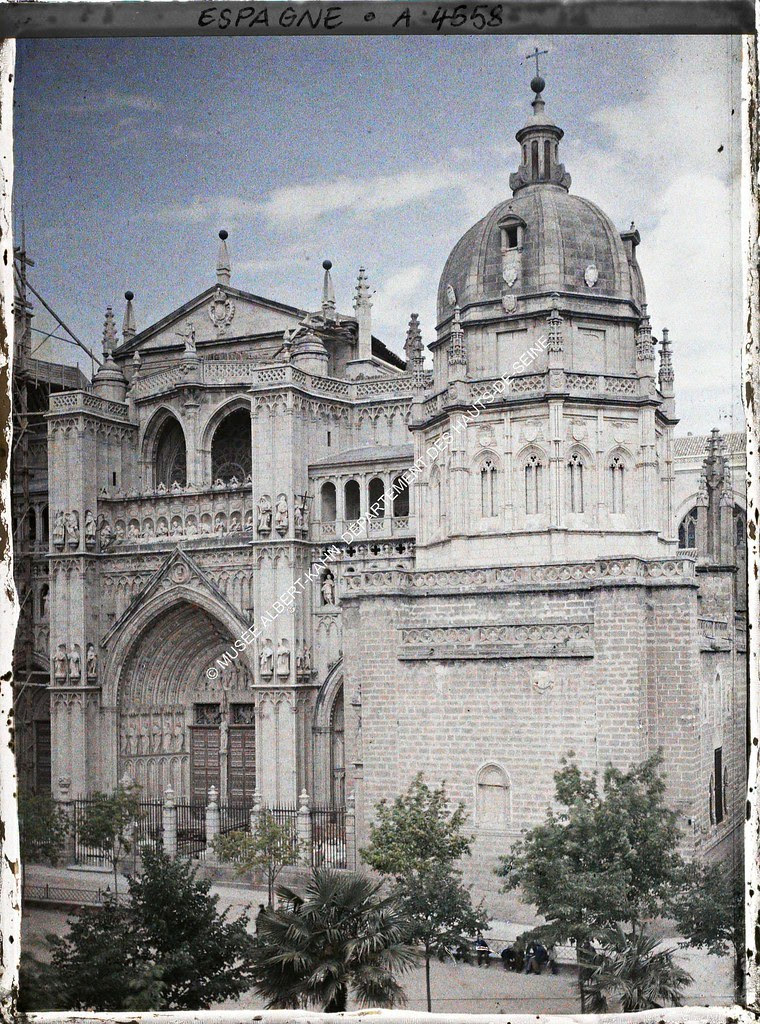 Catedral de Toledo entre el 15 y el 17 de junio de 1914. Autocromo de Auguste Léon. © Musée Albert-Kahn - Département des Hauts-de-Seine 
