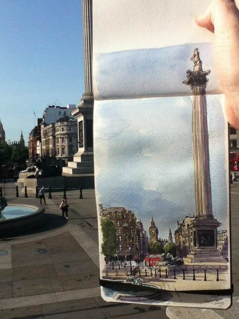 Sketching London in the early morning