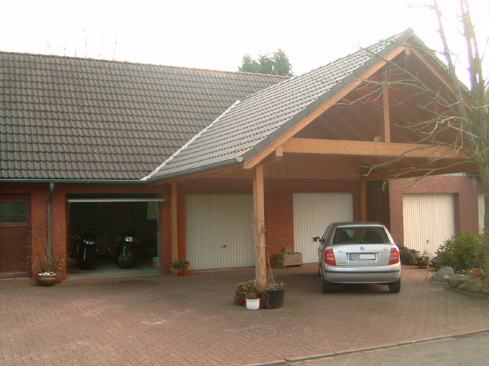 2 Car Garage with Carport