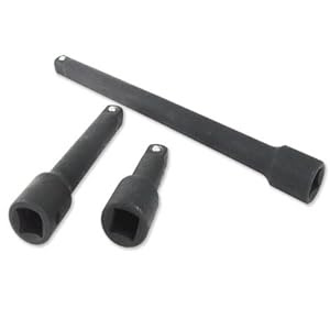 Neiko 3-Piece 1/2-Inch Drive Air Impact CrV Extension Bar - 3, 5, 10 Inch