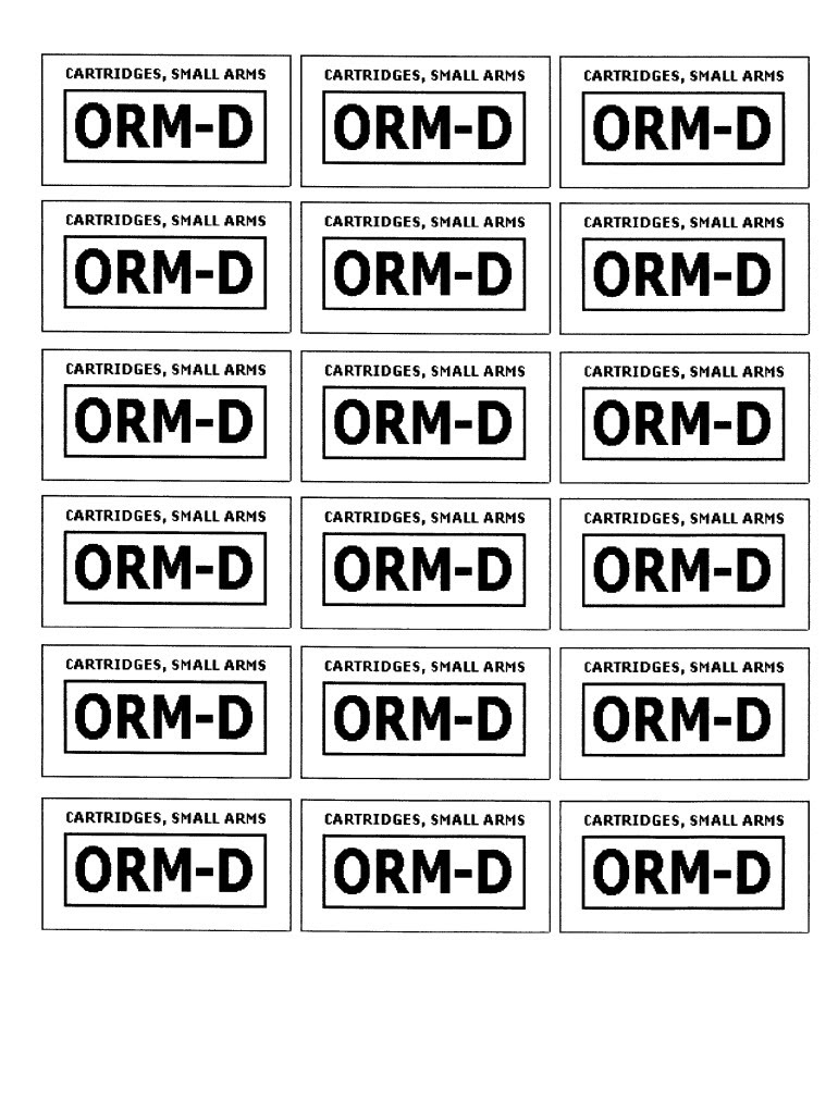 ORM-D stickers | The High Road