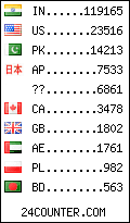 visitors by country counter