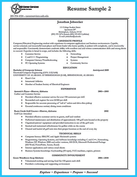 current college student resume   experience