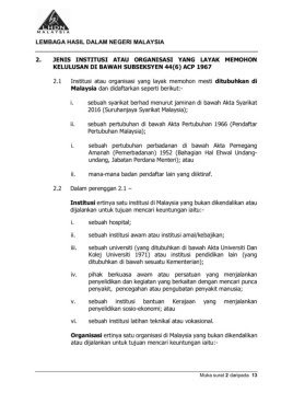 Garis Panduan Bagi Permohonan Untuk Kelulusan Di Bawah Seksyen 44 6 Akta Cukai Pendapatan 1967 Bertarikh 15 Mei 2019 Flip Ebook Pages 1 20 Anyflip Anyflip