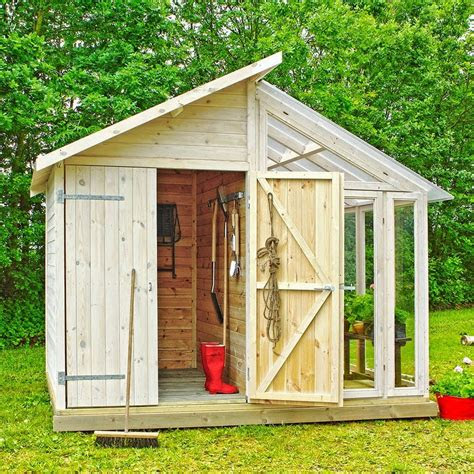 beautiful combination   garden shed   green house