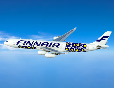 マリメッコ飛行機第2弾 Metsanvakiの柄をペイントした Finair A330 Metsanvaki Mifdesign Antenna
