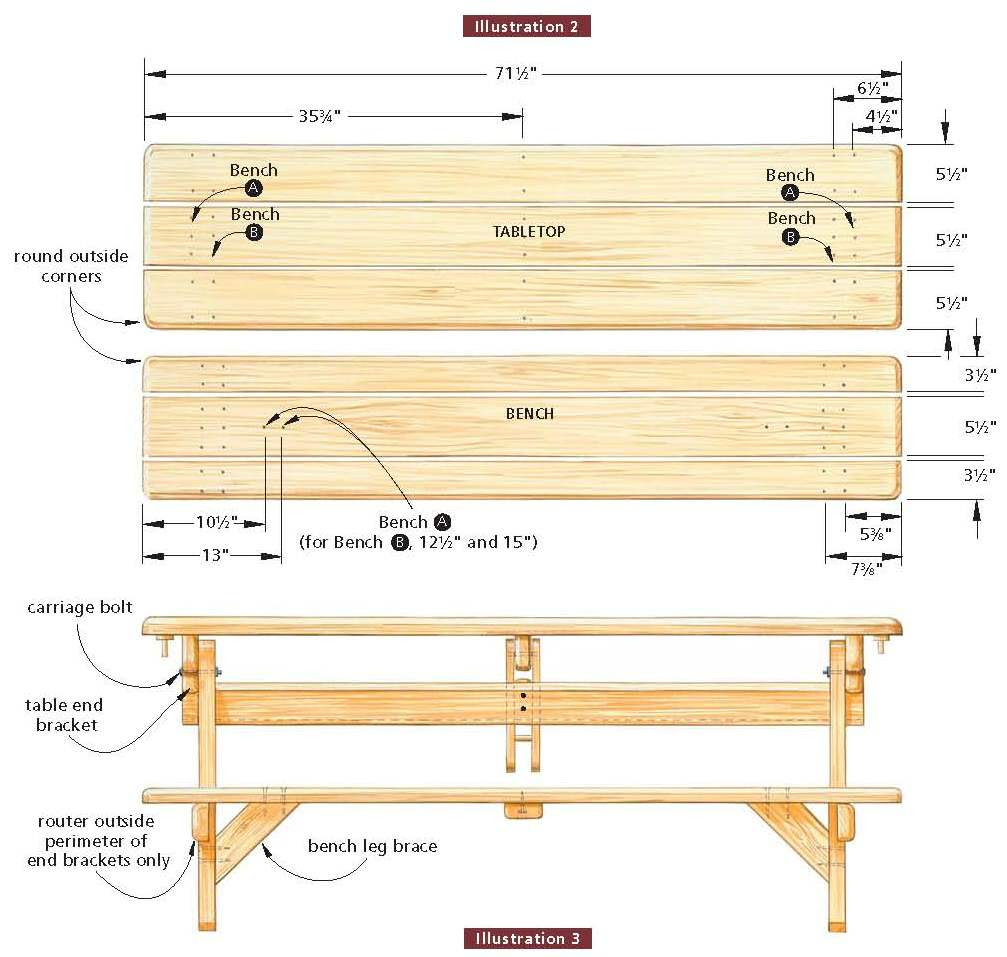 folding picnic table bench plans table plans pdf download