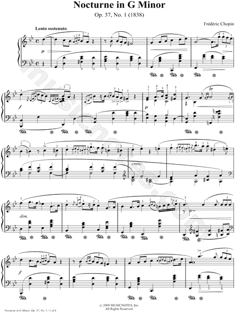 Frederic Francois Chopin "Nocturne in G Minor, Op. 37, No ...