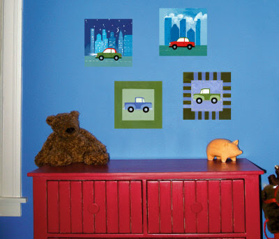 City Cars and Trucks Wall Decal 