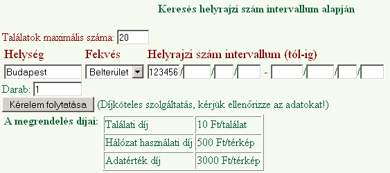 helyrajzi számos térkép TAKARFelhasználói kézikönyv   Térképmásolat