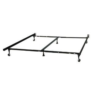 Heavy Duty Adjustable Queen, King or Cal King Metal Deluxe Bed Frame With Center Support & Wide Rug Rollers