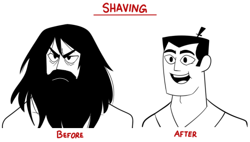 Before and after a shave.  Samurai Jack  Know Your Meme