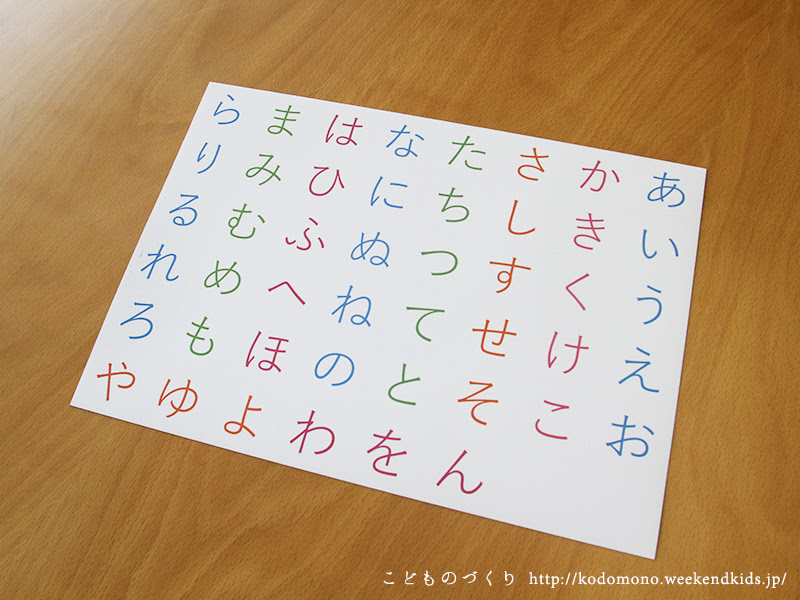 100円ショップの材料で手作りあいうえお表 こどものづくり 子どものためにいろいろ手作り