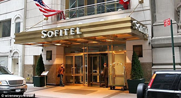 Scene of the alleged attack: The Sofitel New York in the heart of the city's theatre district